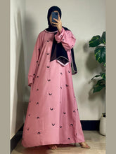 “Pink Moon Embroidered Abaya by Aurora”